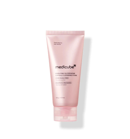 Пенка для умывания с глутатионом MEDICUBE PDRN PINK GLUTATHIONE CAPSULE CLEANSING FOAM 120гр